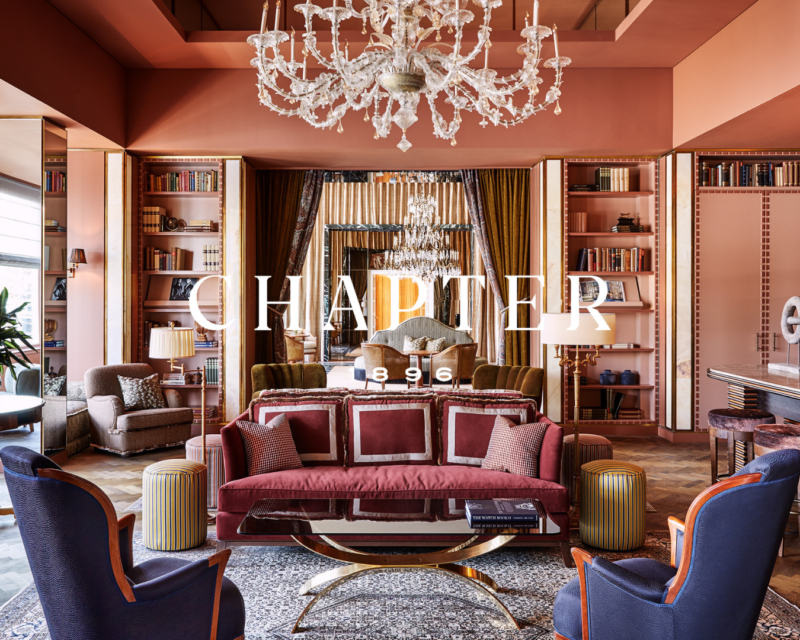 Chapter 1896 Bar interior featuring stylish design and ambiance, with the bar’s logo overlaid on the image.
