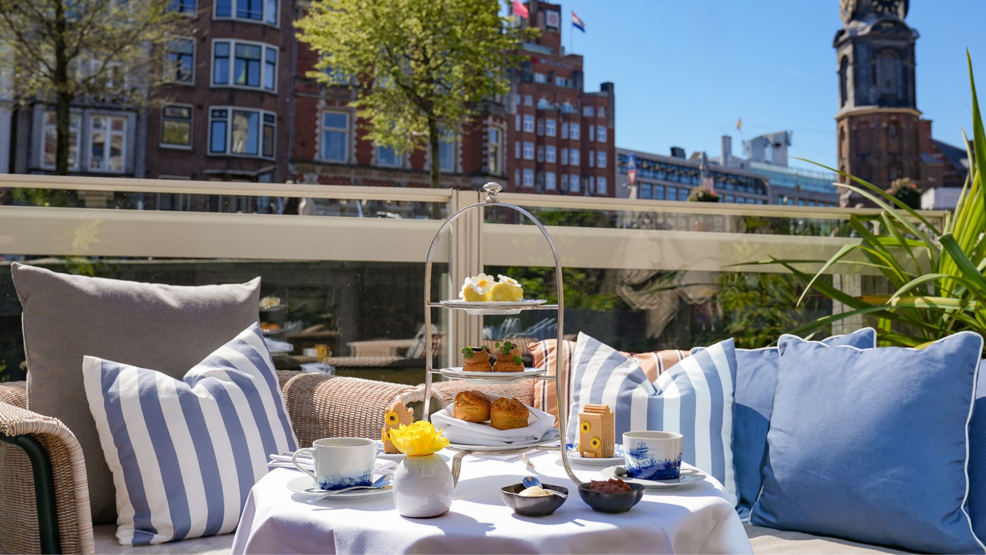 Afternoon Tea Served on Outside Terrace