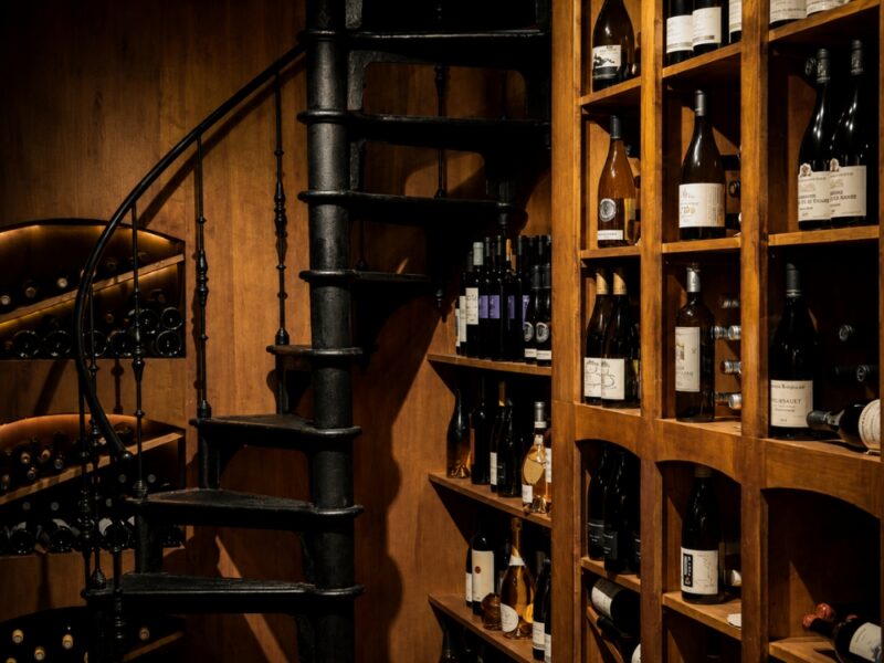 Wine Cellar with spiral stairs in the back